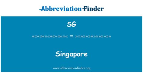 Singapore Abbreviations .